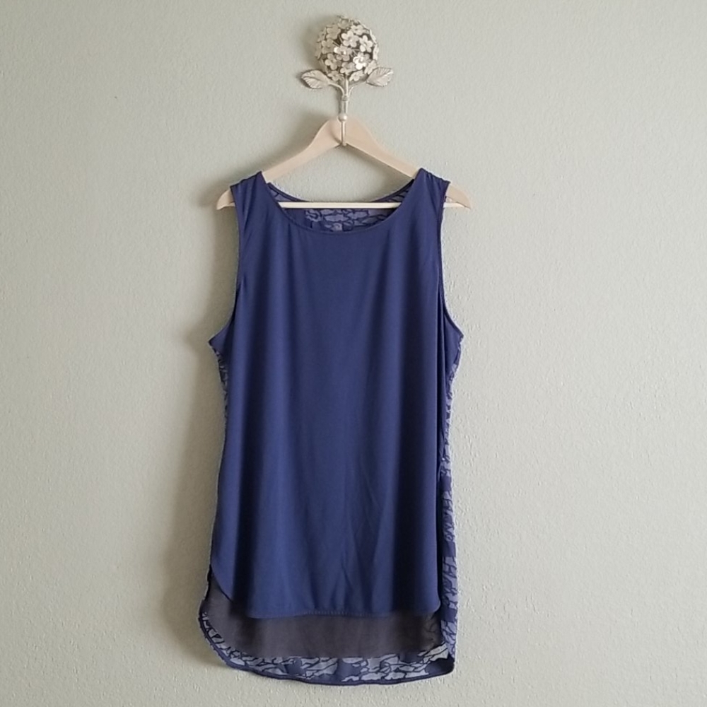 Tangerine workout tank xxl blue